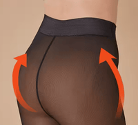 DUNE ROAD_GLOW FIT FLEECE LINED THERMAL TIGHTS PLUS SIZE SINGLE SEAM NUDE/BLACK _ GLOW FIT FLEECE LINED THERMAL TIGHTS PLUS SIZE SINGLE SEAM NUDE/BLACK _ Ebony Boutique NZ