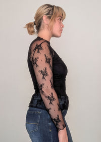 DUNE ROAD_MESH LACE HIGH NECK TOP BLACK _ MESH LACE HIGH NECK TOP BLACK _ Ebony Boutique NZ