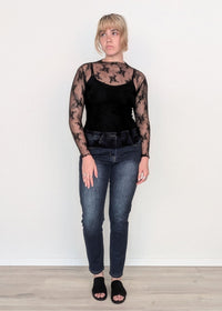 DUNE ROAD_MESH LACE HIGH NECK TOP BLACK _ MESH LACE HIGH NECK TOP BLACK _ Ebony Boutique NZ