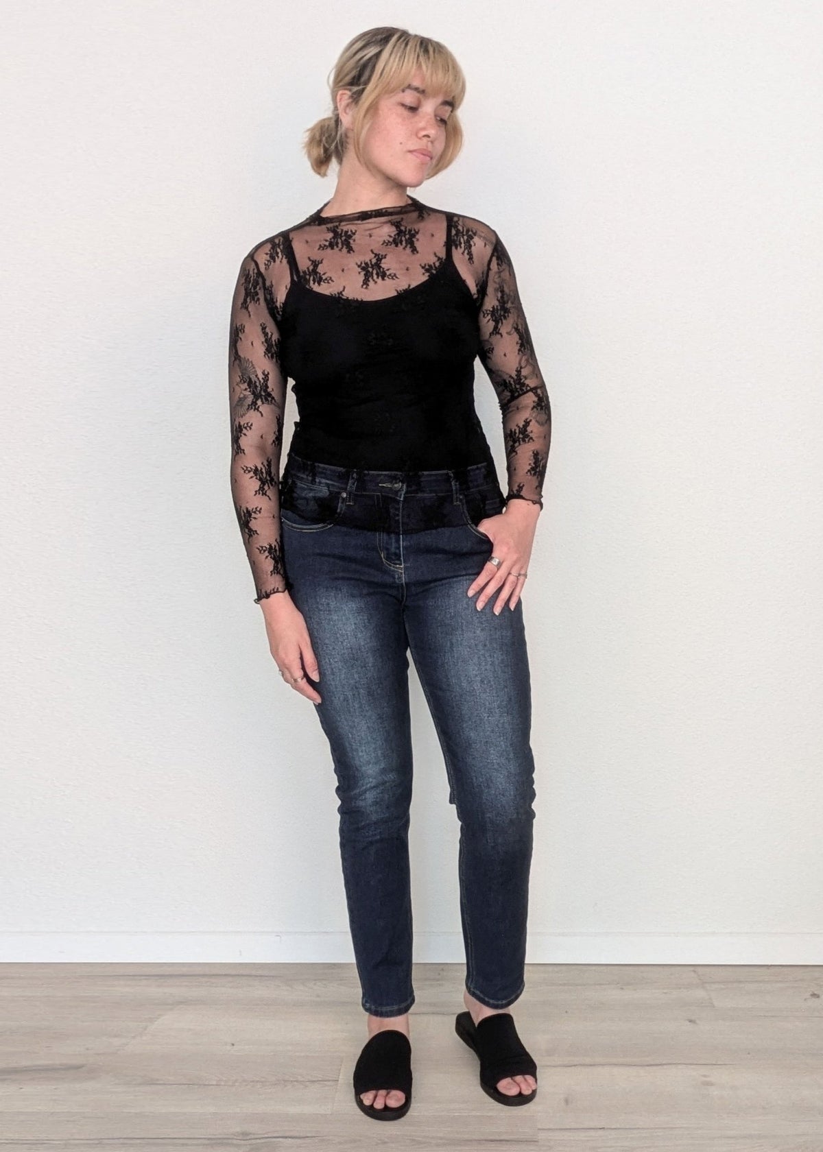 DUNE ROAD_MESH LACE HIGH NECK TOP BLACK _ MESH LACE HIGH NECK TOP BLACK _ Ebony Boutique NZ