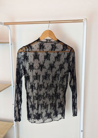 DUNE ROAD_MESH LACE HIGH NECK TOP BLACK _ MESH LACE HIGH NECK TOP BLACK _ Ebony Boutique NZ