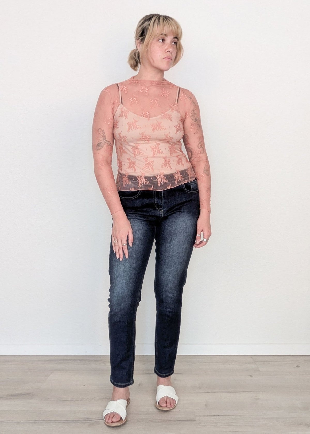 DUNE ROAD_MESH LACE HIGH NECK TOP COPPER _ MESH LACE HIGH NECK TOP COPPER _ Ebony Boutique NZ