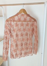 DUNE ROAD_MESH LACE HIGH NECK TOP COPPER _ MESH LACE HIGH NECK TOP COPPER _ Ebony Boutique NZ