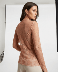 MESH LACE HIGH NECK TOP COPPER_by_DUNE ROAD_women's_in_New Zealand_ MESH LACE HIGH NECK TOP COPPER _
