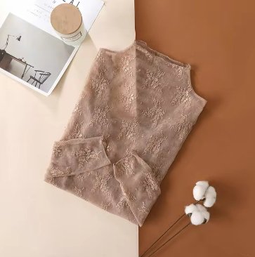 DUNE ROAD_MESH LACE HIGH NECK TOP LATTE _ MESH LACE HIGH NECK TOP LATTE _ Ebony Boutique NZ