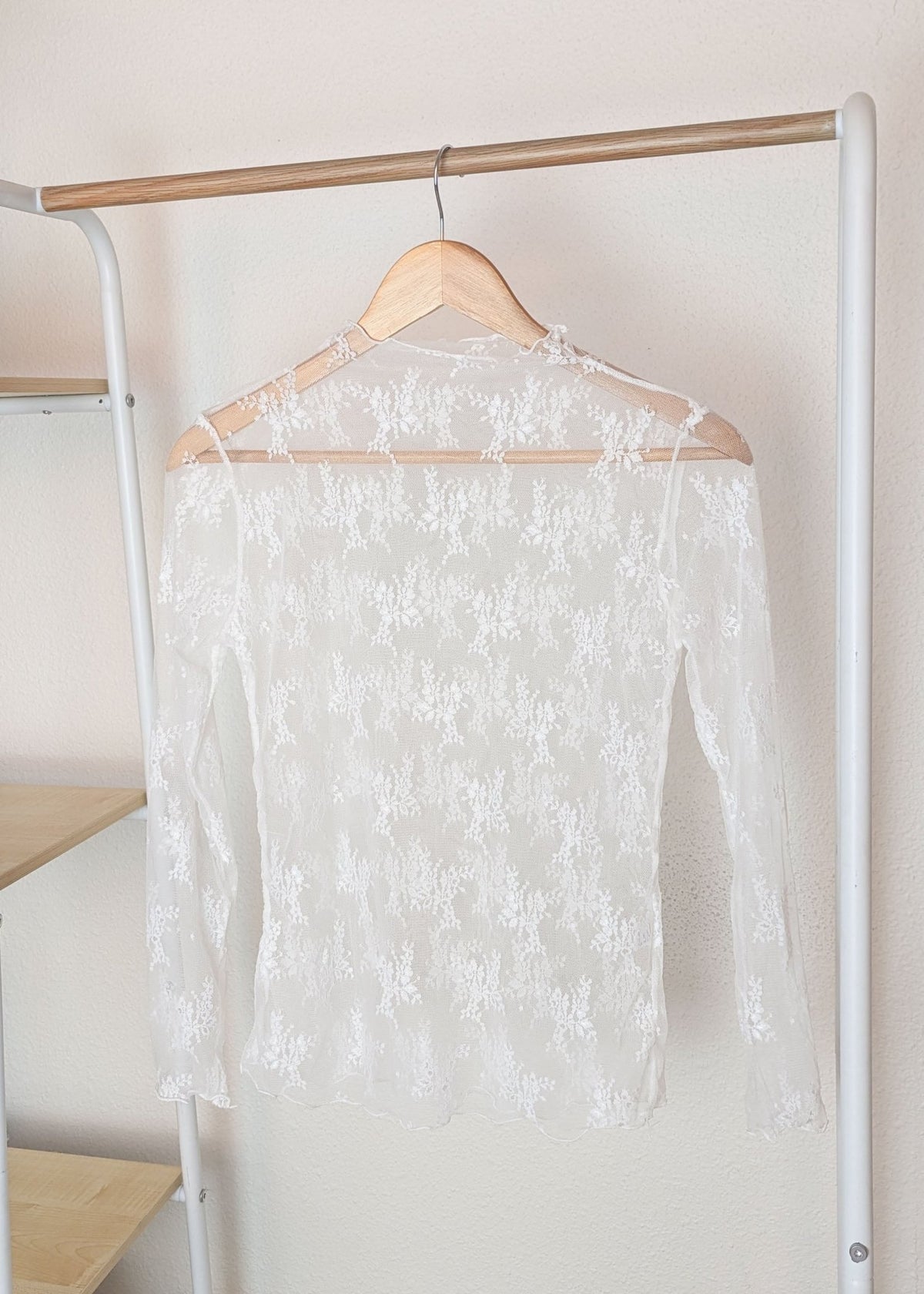 DUNE ROAD_MESH LACE HIGH NECK TOP WHITE _ MESH LACE HIGH NECK TOP WHITE _ Ebony Boutique NZ