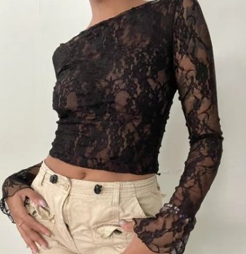 DUNE ROAD_MESH LACE SCOOP NECK CROP TOP BLACK _ MESH LACE SCOOP NECK CROP TOP BLACK _ Ebony Boutique NZ