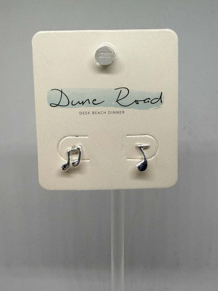 DUNE ROAD_MUSIC NOTE SILVER EARRNGS STUD _ MUSIC NOTE SILVER EARRNGS STUD _ Ebony Boutique NZ