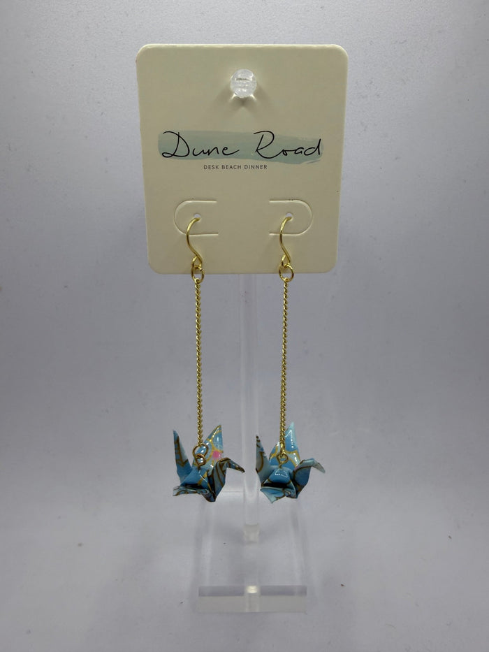 DUNE ROAD_ORIGAMI PAPER CRANE EARRINGS BLUE _ ORIGAMI PAPER CRANE EARRINGS BLUE _ Ebony Boutique NZ