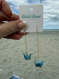 DUNE ROAD_ORIGAMI PAPER CRANE EARRINGS BLUE _ ORIGAMI PAPER CRANE EARRINGS BLUE _ Ebony Boutique NZ