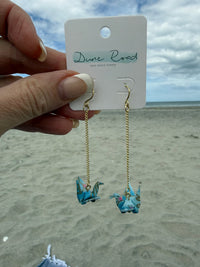 DUNE ROAD_ORIGAMI PAPER CRANE EARRINGS BLUE _ ORIGAMI PAPER CRANE EARRINGS BLUE _ Ebony Boutique NZ