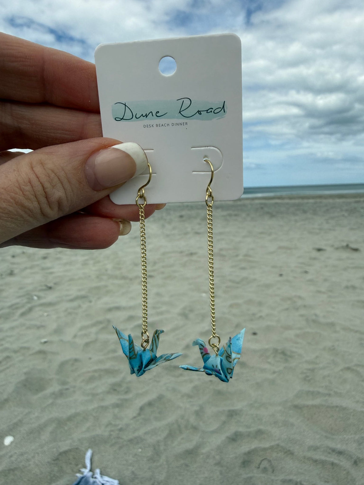 DUNE ROAD_ORIGAMI PAPER CRANE EARRINGS BLUE _ ORIGAMI PAPER CRANE EARRINGS BLUE _ Ebony Boutique NZ