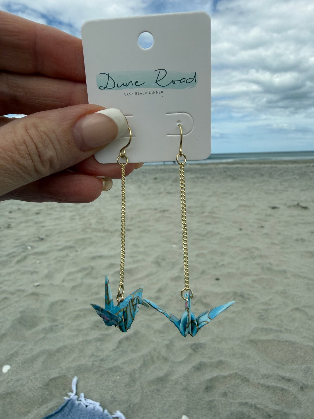 DUNE ROAD_ORIGAMI PAPER CRANE EARRINGS BLUE _ ORIGAMI PAPER CRANE EARRINGS BLUE _ Ebony Boutique NZ