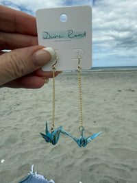 DUNE ROAD_ORIGAMI PAPER CRANE EARRINGS BLUE _ ORIGAMI PAPER CRANE EARRINGS BLUE _ Ebony Boutique NZ
