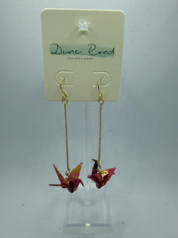 DUNE ROAD_ORIGAMI PAPER CRANE EARRINGS PINK/RED/PURPLE _ ORIGAMI PAPER CRANE EARRINGS PINK/RED/PURPLE _ Ebony Boutique NZ