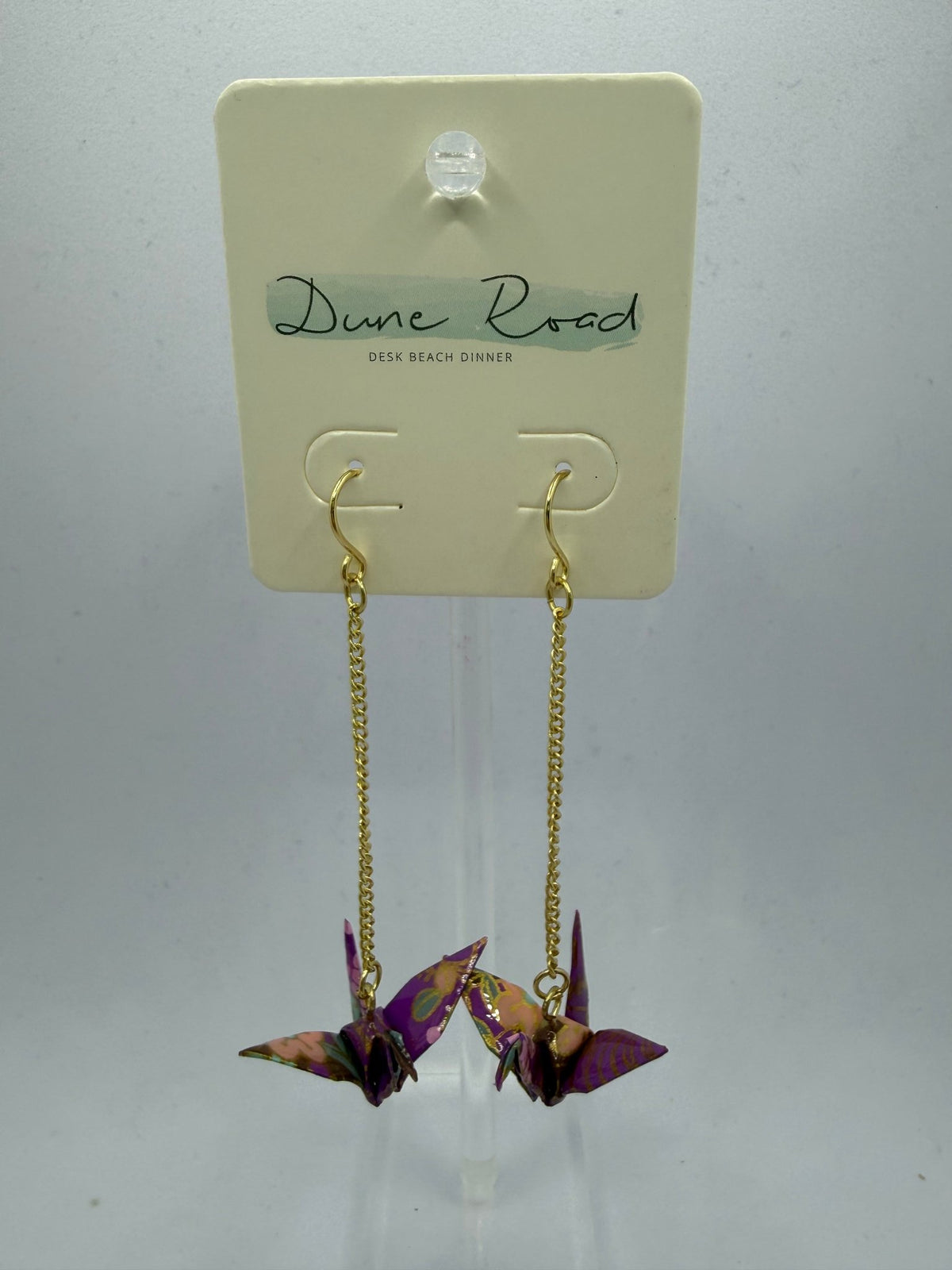 DUNE ROAD_ORIGAMI PAPER CRANE EARRINGS PURPLE _ ORIGAMI PAPER CRANE EARRINGS PURPLE _ Ebony Boutique NZ