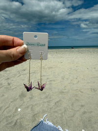 DUNE ROAD_ORIGAMI PAPER CRANE EARRINGS PURPLE _ ORIGAMI PAPER CRANE EARRINGS PURPLE _ Ebony Boutique NZ