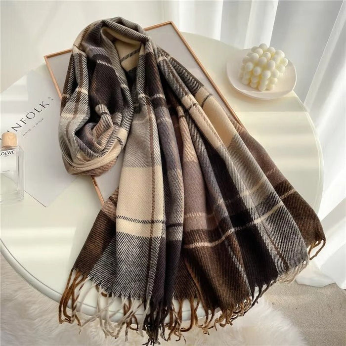 OXFORD WINTER SCARF CHOCOLATE_by_DUNE ROAD_women's_in_New Zealand_ OXFORD WINTER SCARF CHOCOLATE _