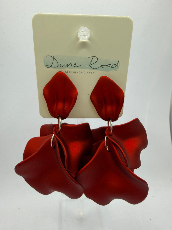 DUNE ROAD_PETAL EARRINGS RED _ PETAL EARRINGS RED _ Ebony Boutique NZ