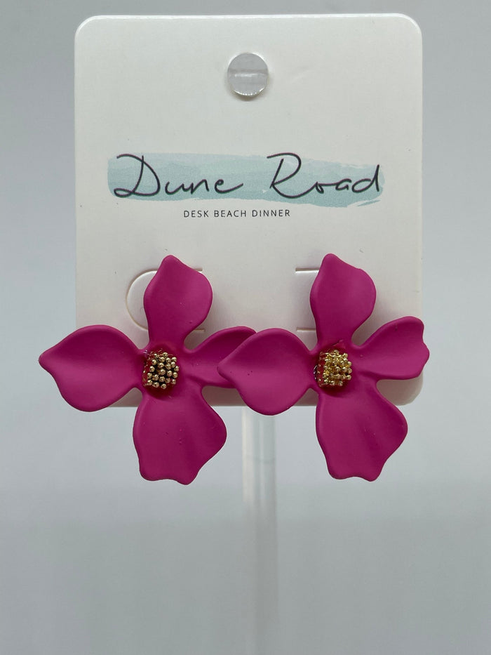 DUNE ROAD_RESIN ORCHID FLOWER EARRINGS PINK _ RESIN ORCHID FLOWER EARRINGS PINK _ Ebony Boutique NZ