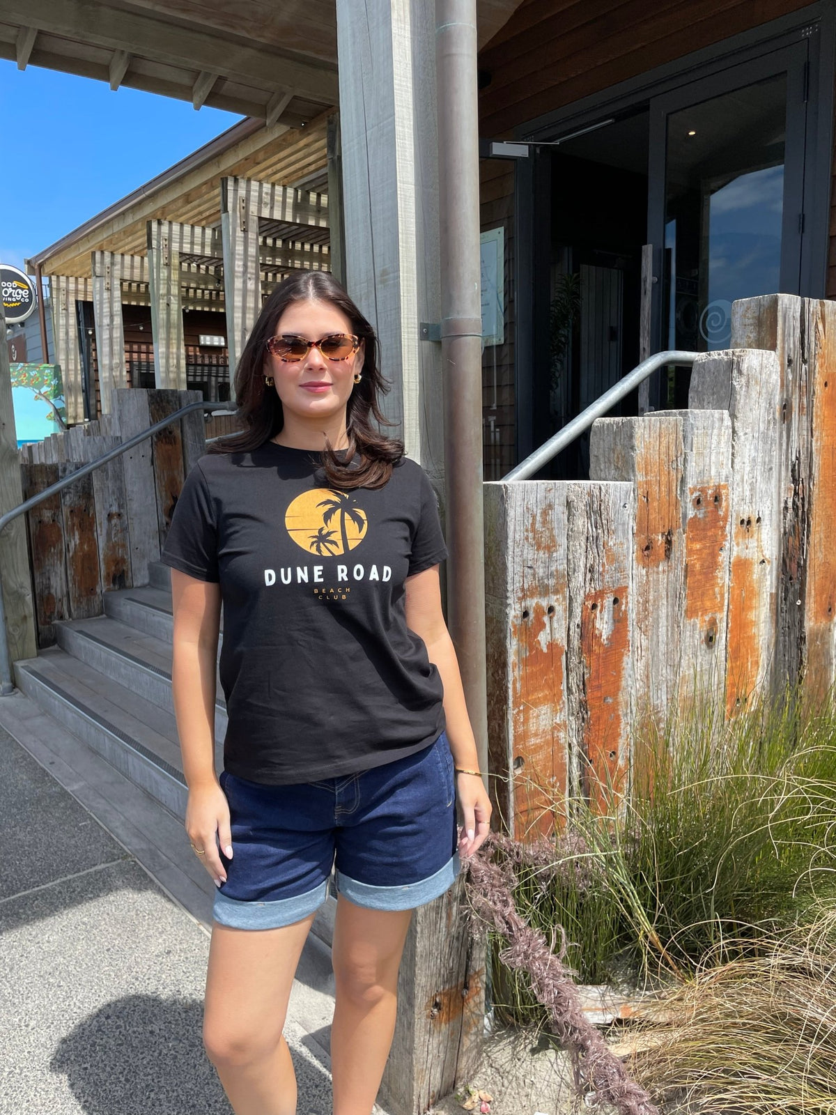 DUNE ROAD_SUNSET PALM ORGANIC COTTON TEE _ SUNSET PALM ORGANIC COTTON TEE _ Ebony Boutique NZ