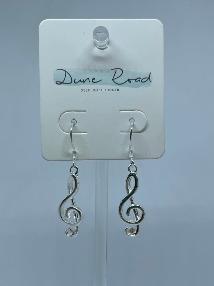 DUNE ROAD_TREBLE CLEF STERLING SILVER EARRINGS _ TREBLE CLEF STERLING SILVER EARRINGS _ Ebony Boutique NZ