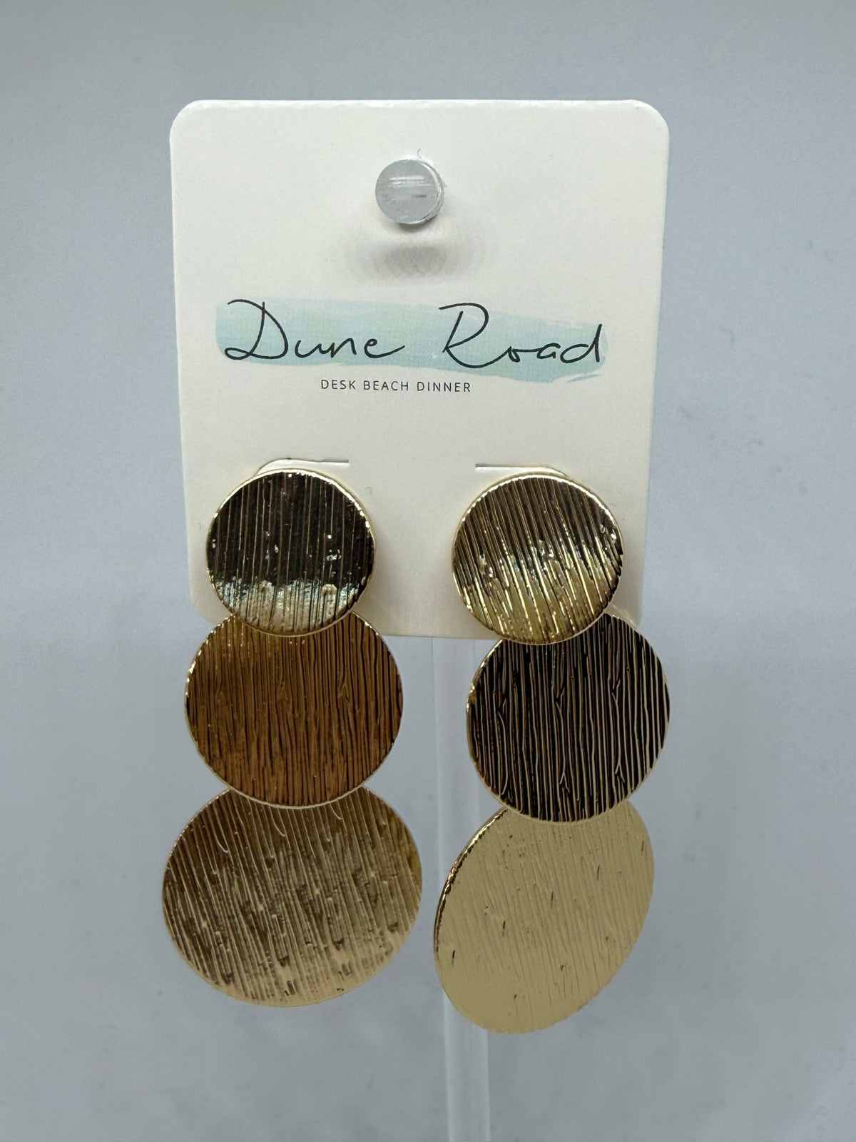 DUNE ROAD_TRIPLE CIRCLE GOLD EARRINGS _ TRIPLE CIRCLE GOLD EARRINGS _ Ebony Boutique NZ