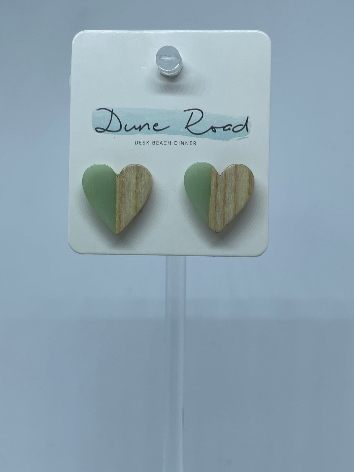 DUNE ROAD_WOOD RESIN EARRINGS HEART STUD _ WOOD RESIN EARRINGS HEART STUD _ Ebony Boutique NZ