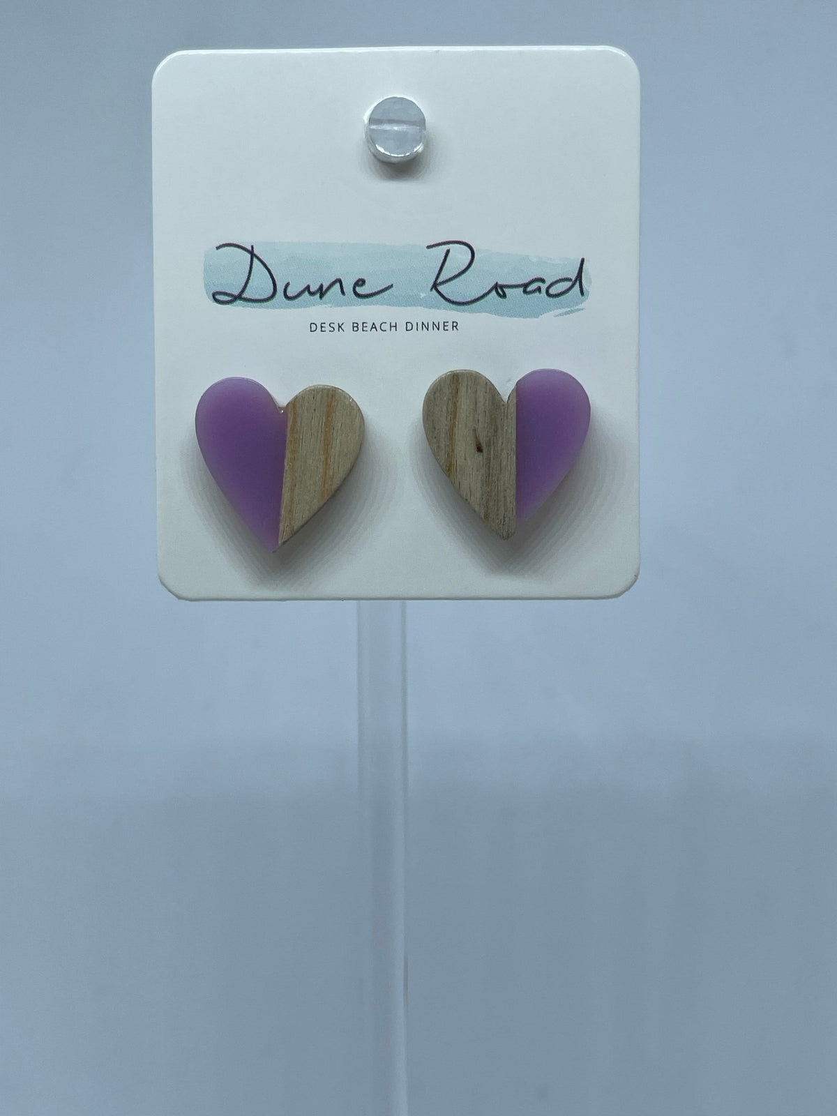 DUNE ROAD_WOOD RESIN EARRINGS HEART STUD _ WOOD RESIN EARRINGS HEART STUD _ Ebony Boutique NZ