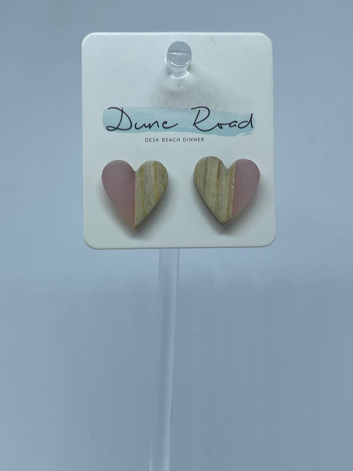 DUNE ROAD_WOOD RESIN EARRINGS HEART STUD _ WOOD RESIN EARRINGS HEART STUD _ Ebony Boutique NZ