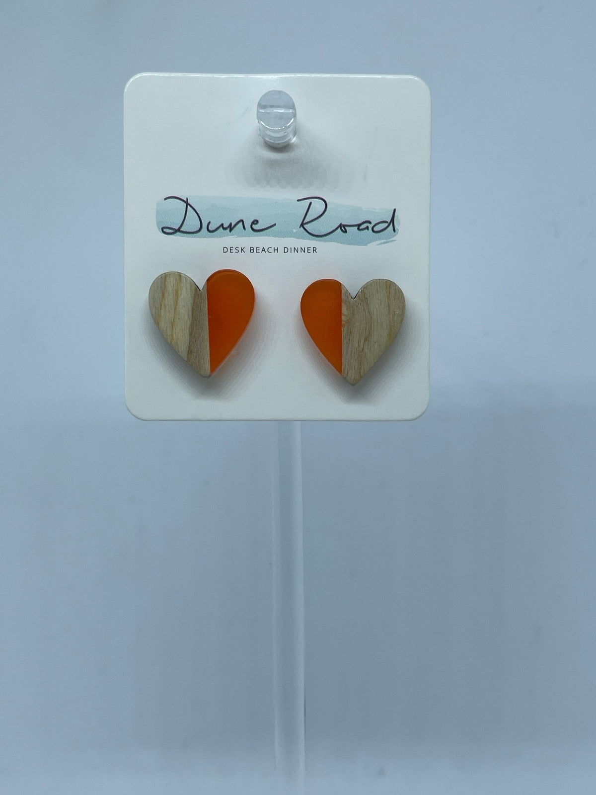 DUNE ROAD_WOOD RESIN EARRINGS HEART STUD _ WOOD RESIN EARRINGS HEART STUD _ Ebony Boutique NZ