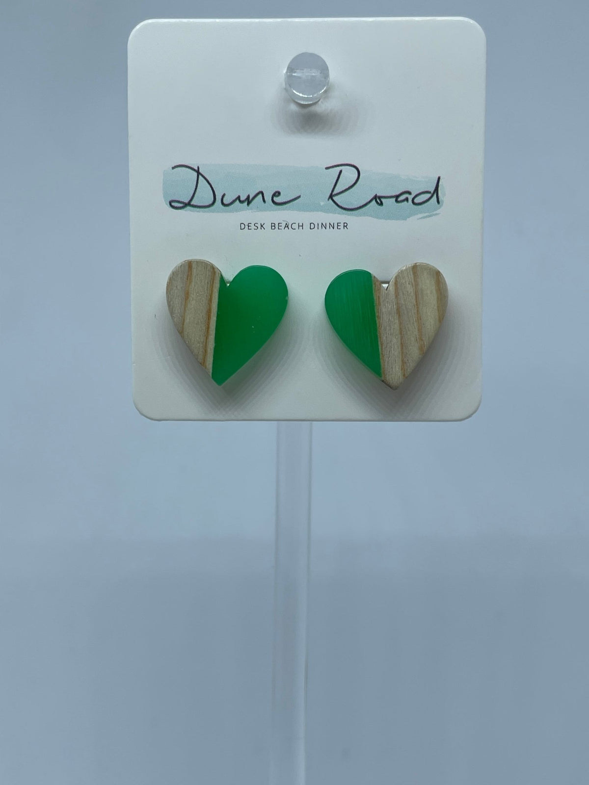 DUNE ROAD_WOOD RESIN EARRINGS HEART STUD _ WOOD RESIN EARRINGS HEART STUD _ Ebony Boutique NZ