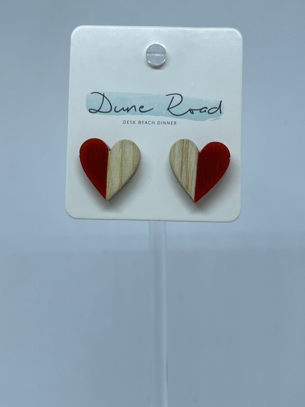 DUNE ROAD_WOOD RESIN EARRINGS HEART STUD _ WOOD RESIN EARRINGS HEART STUD _ Ebony Boutique NZ