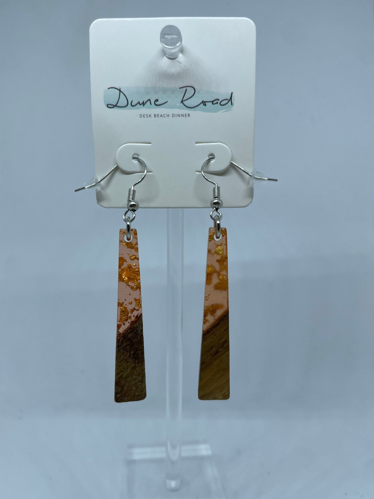 DUNE ROAD_WOOD RESIN EARRINGS ISO TRAPEZOID _ WOOD RESIN EARRINGS ISO TRAPEZOID _ Ebony Boutique NZ