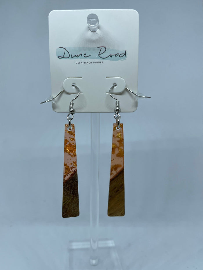 DUNE ROAD_WOOD RESIN EARRINGS ISO TRAPEZOID _ WOOD RESIN EARRINGS ISO TRAPEZOID _ Ebony Boutique NZ