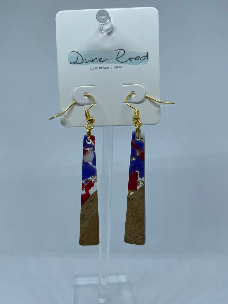 DUNE ROAD_WOOD RESIN EARRINGS ISO TRAPEZOID _ WOOD RESIN EARRINGS ISO TRAPEZOID _ Ebony Boutique NZ