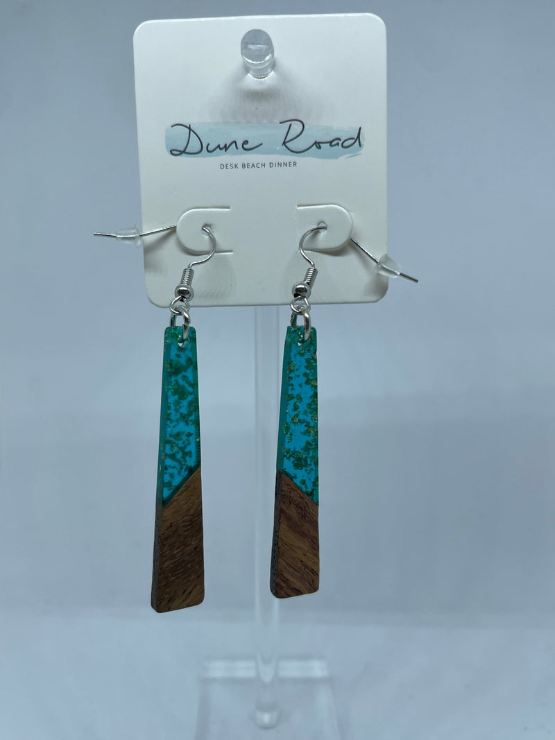 DUNE ROAD_WOOD RESIN EARRINGS ISO TRAPEZOID _ WOOD RESIN EARRINGS ISO TRAPEZOID _ Ebony Boutique NZ