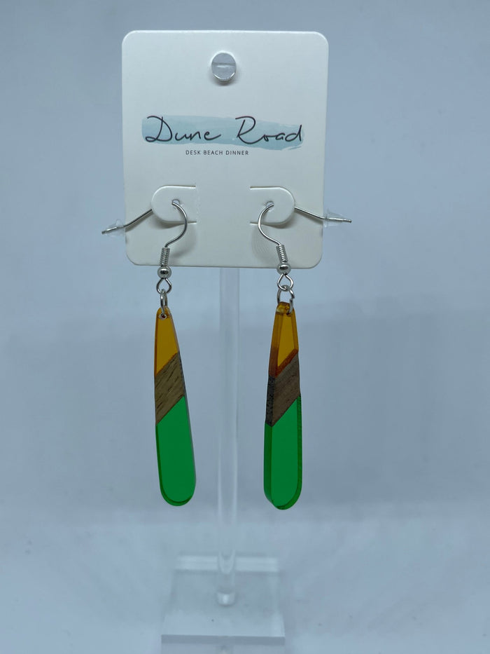 DUNE ROAD_WOOD RESIN EARRINGS SMALL TEARDROP _ WOOD RESIN EARRINGS SMALL TEARDROP _ Ebony Boutique NZ