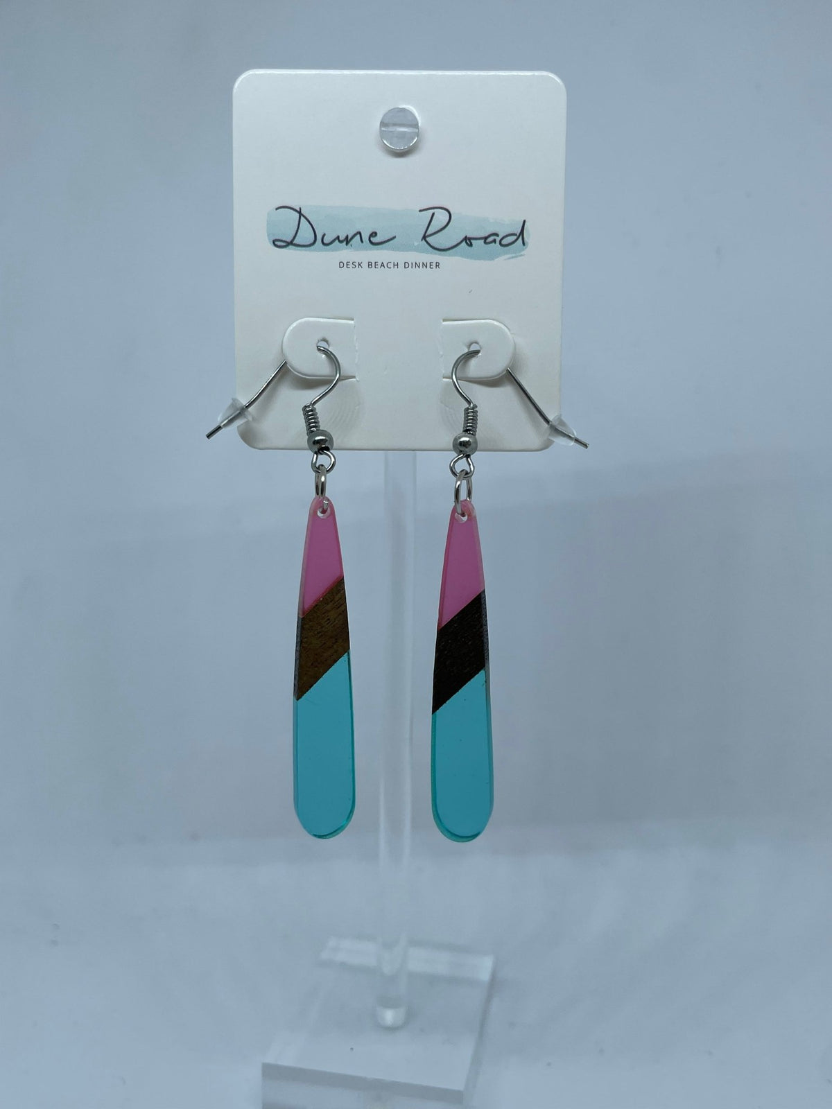 DUNE ROAD_WOOD RESIN EARRINGS SMALL TEARDROP _ WOOD RESIN EARRINGS SMALL TEARDROP _ Ebony Boutique NZ