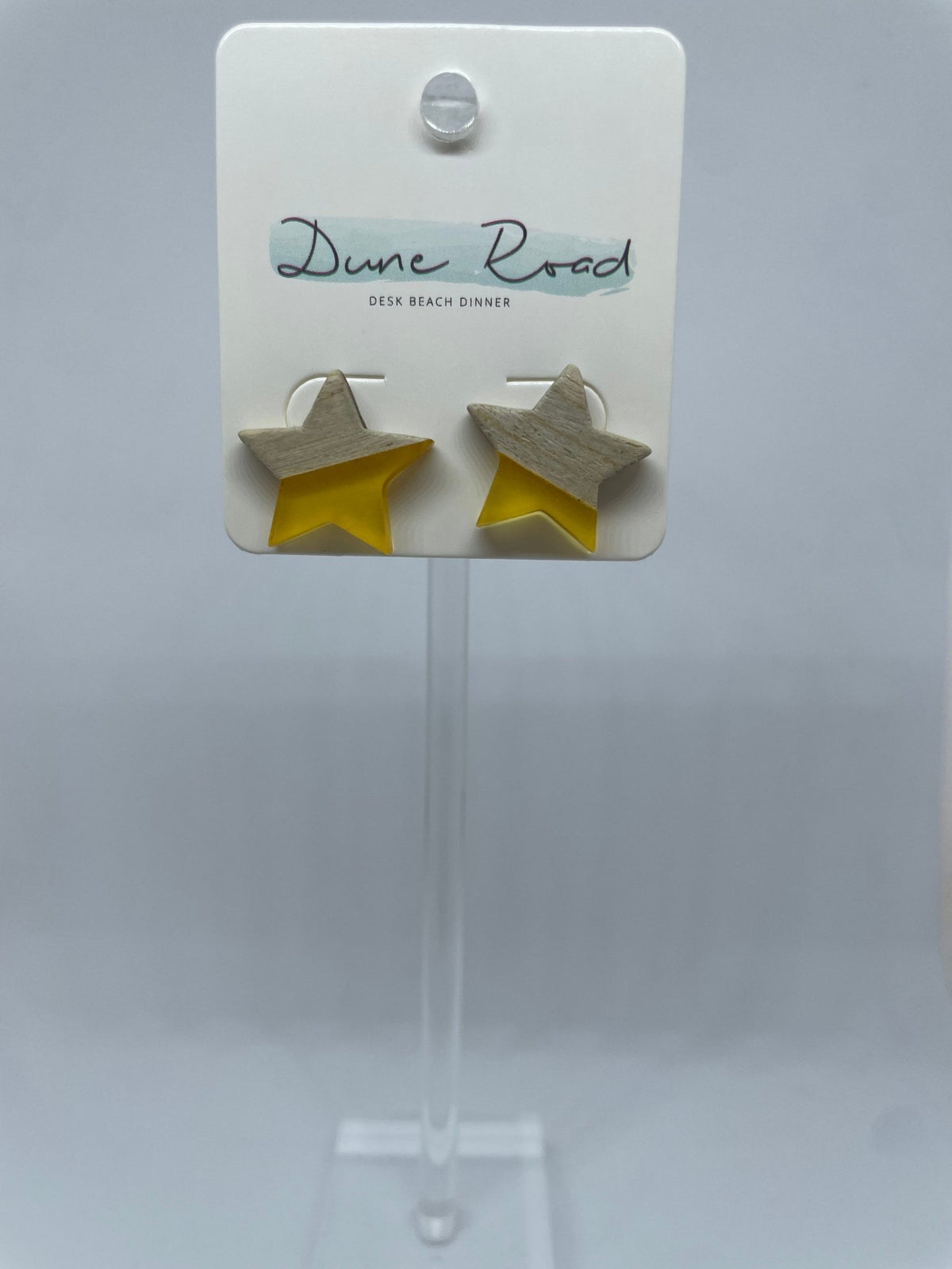 DUNE ROAD_WOOD RESIN EARRINGS STAR STUD _ WOOD RESIN EARRINGS STAR STUD _ Ebony Boutique NZ