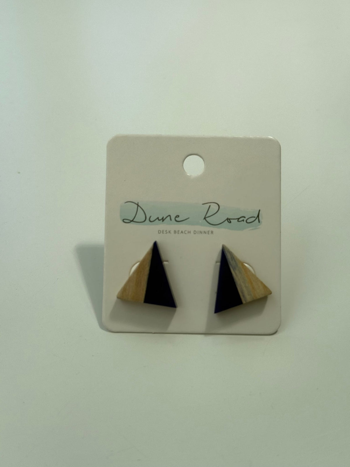 DUNE ROAD_WOOD RESIN EARRINGS TRIANGLE BLACK _ WOOD RESIN EARRINGS TRIANGLE BLACK _ Ebony Boutique NZ