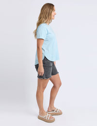 Ebony Boutique NZ_FARRAH SHORT SLEEVE TEE CRYSTAL BLUE _ FARRAH SHORT SLEEVE TEE CRYSTAL BLUE _ Ebony Boutique NZ