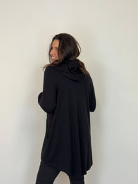 EBONY_HOODIE 2 WAY ZIP CARDI JACKET EBAS551BLK _ HOODIE 2 WAY ZIP CARDI JACKET EBAS551BLK _ Ebony Boutique NZ