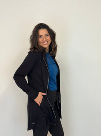 EBONY_HOODIE 2 WAY ZIP CARDI JACKET EBAS551BLK _ HOODIE 2 WAY ZIP CARDI JACKET EBAS551BLK _ Ebony Boutique NZ