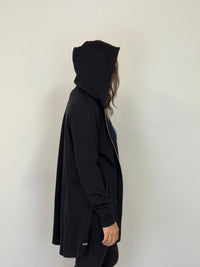 EBONY_HOODIE 2 WAY ZIP CARDI JACKET EBAS551BLK _ HOODIE 2 WAY ZIP CARDI JACKET EBAS551BLK _ Ebony Boutique NZ