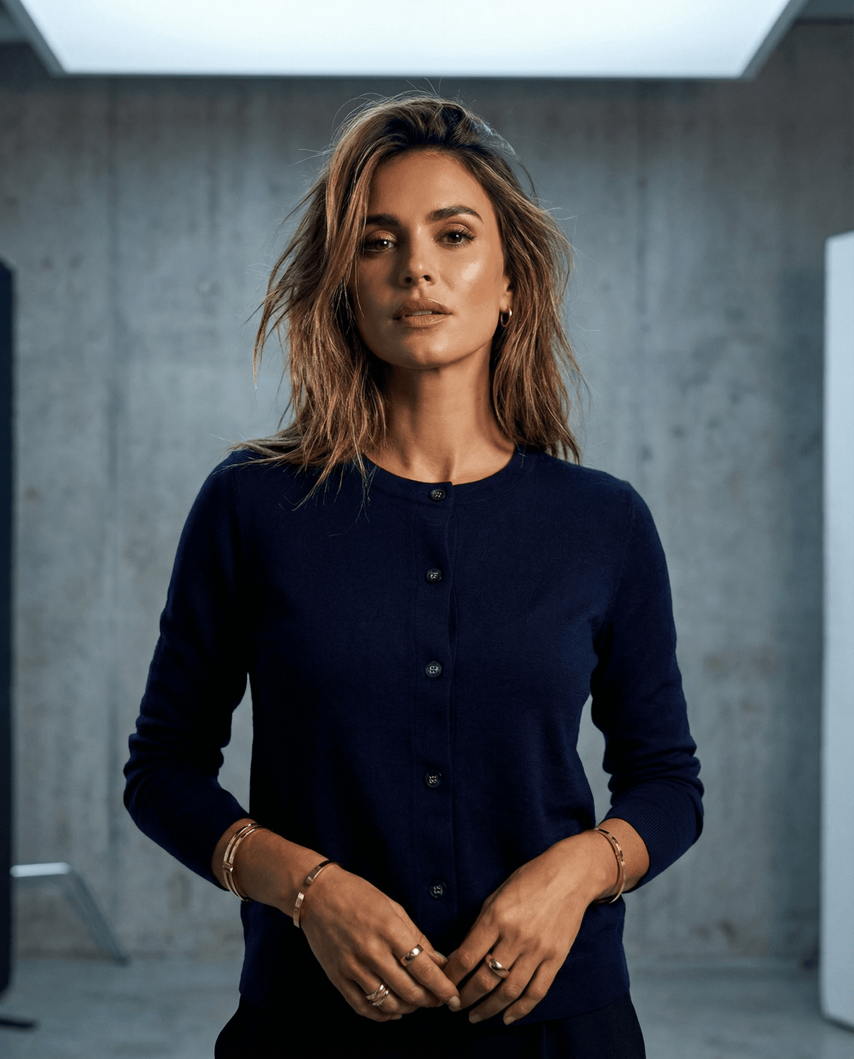 MERINO BUTTON CARDIGAN WOMENS LONG SLEEVES CREW NECK FRENCH NAVY EBAS501_by_EBONY_women's_in_New Zealand_ MERINO BUTTON CARDIGAN WOMENS LONG SLEEVES CREW NECK FRENCH NAVY EBAS501 _