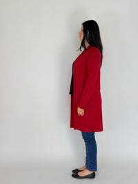 EBONY_MERINO LONGLINE CARDIGAN WITH SPLIT HEM LONG SLEEVES EBAS582 _ MERINO LONGLINE CARDIGAN WITH SPLIT HEM LONG SLEEVES EBAS582 _ Ebony Boutique NZ