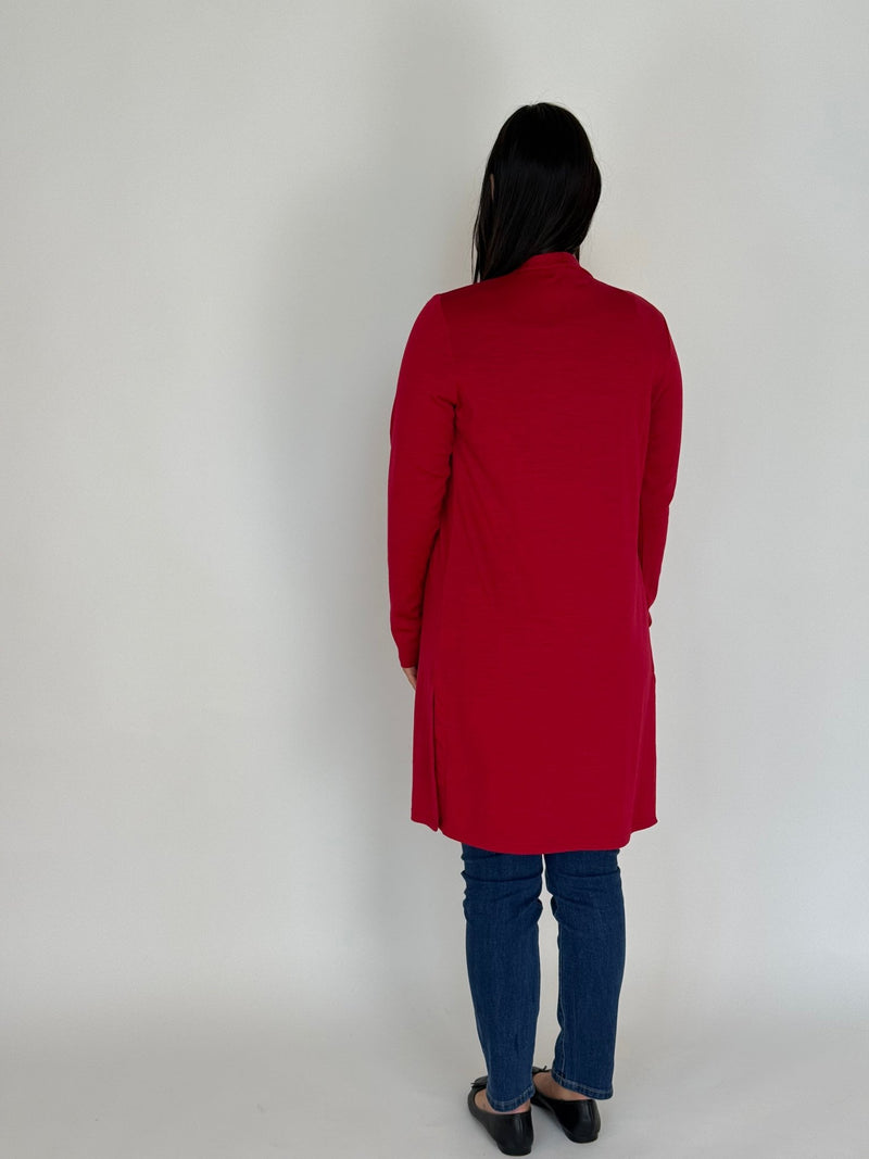 EBONY_MERINO LONGLINE CARDIGAN WITH SPLIT HEM LONG SLEEVES EBAS582 _ MERINO LONGLINE CARDIGAN WITH SPLIT HEM LONG SLEEVES EBAS582 _ Ebony Boutique NZ