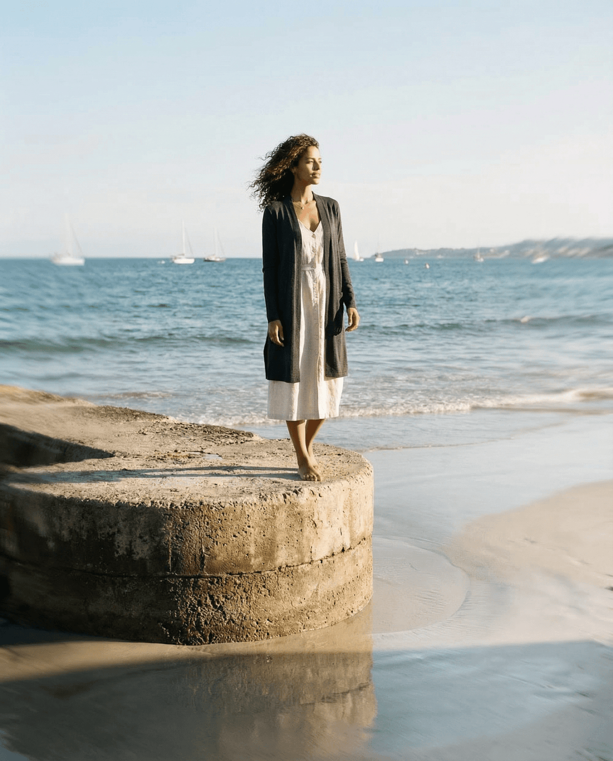 MERINO LONGLINE CARDIGAN WITH SPLIT HEM LONG SLEEVES ORION EBAS582_by_EBONY_women's_in_New Zealand_ MERINO LONGLINE CARDIGAN WITH SPLIT HEM LONG SLEEVES ORION EBAS582 _