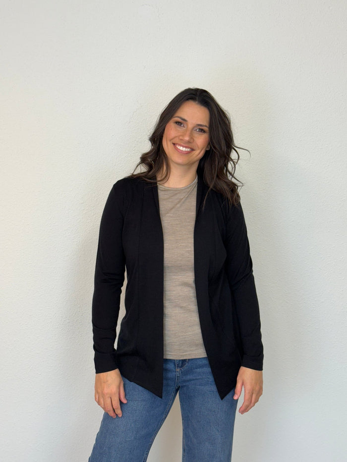EBONY_MERINO MID LENGTH EDGE TO EDGE WOMENS CARDIGAN _ MERINO MID LENGTH EDGE TO EDGE WOMENS CARDIGAN _ Ebony Boutique NZ